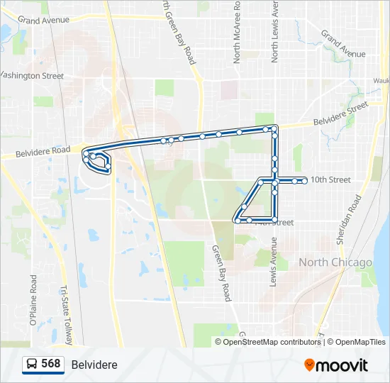568 Bus Line Map