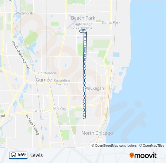 569 bus Line Map