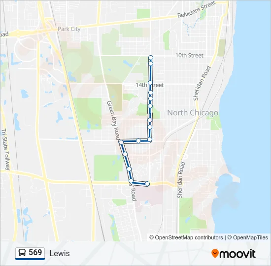 569 Bus Line Map