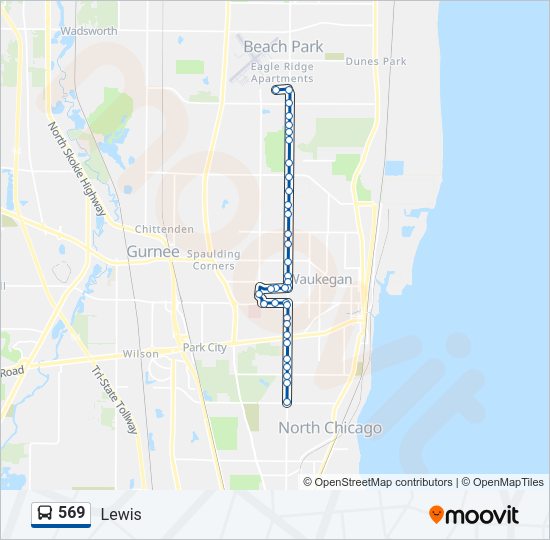 569 Bus Line Map