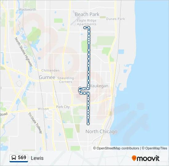 569 Bus Line Map