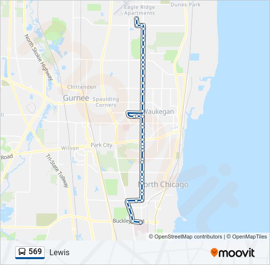 569 Bus Line Map