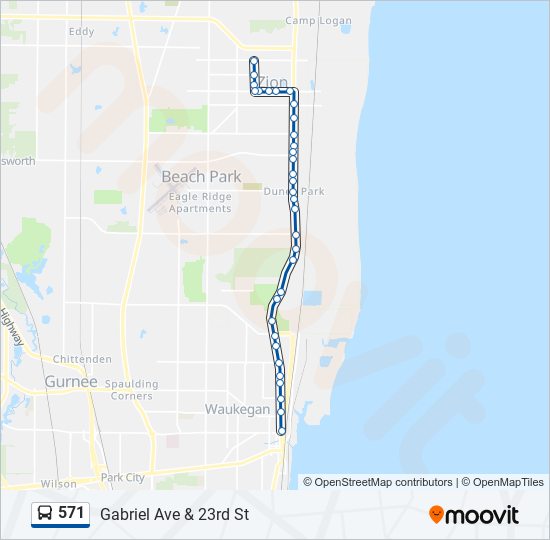 571 bus Line Map