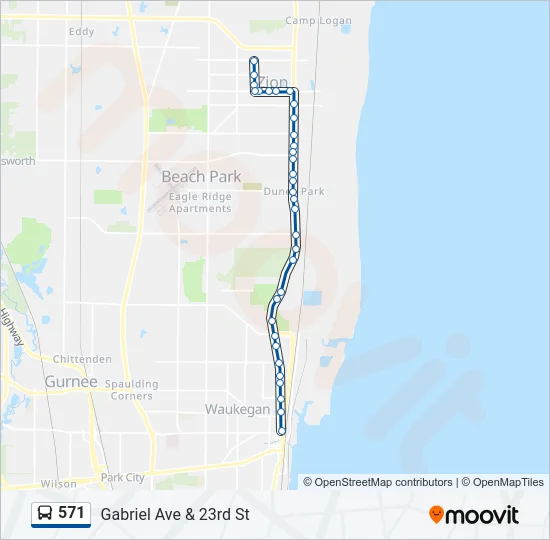 571 Bus Line Map