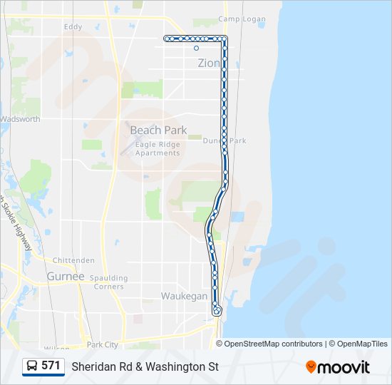 571 Bus Line Map