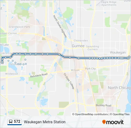 572 Bus Line Map