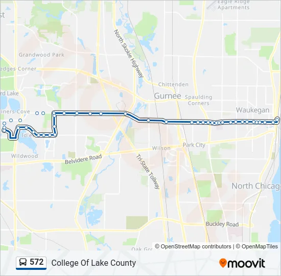 572 Bus Line Map