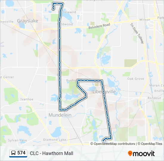 574 Bus Line Map
