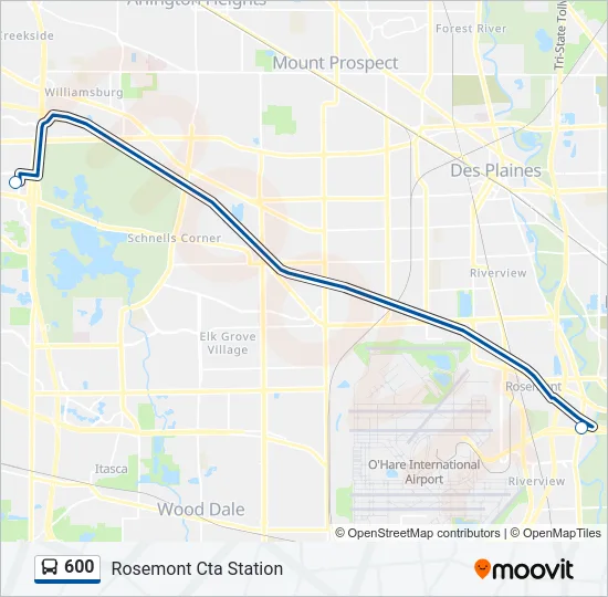 600 Bus Line Map