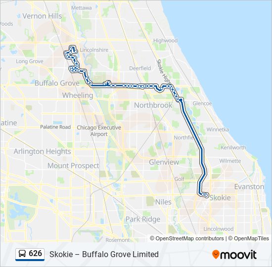 Mapa de 626 de autobús