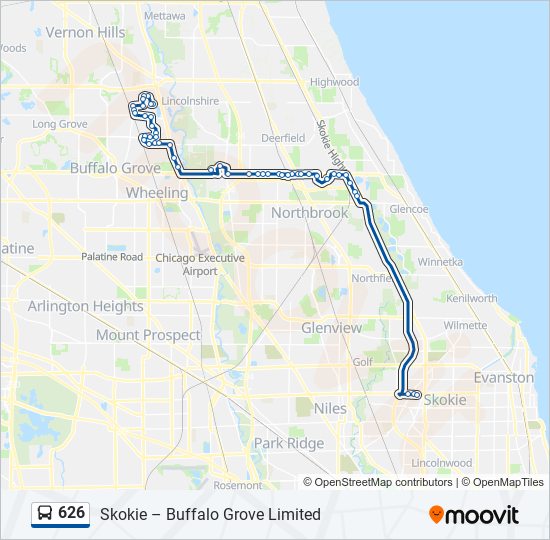 626 bus Line Map