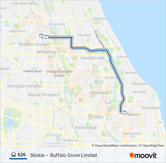 Mapa de 626 de autobús