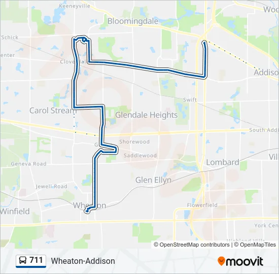 711 Bus Line Map