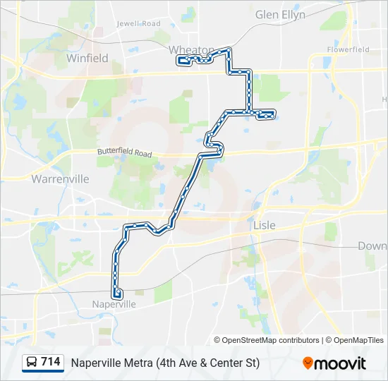 714 Bus Line Map