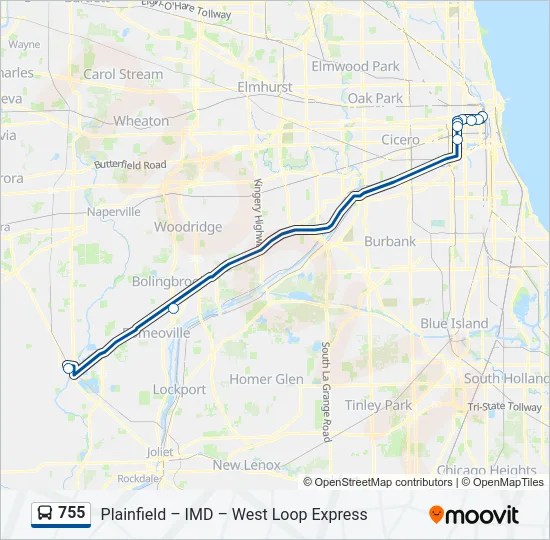 755 Bus Line Map