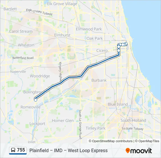 755 Bus Line Map