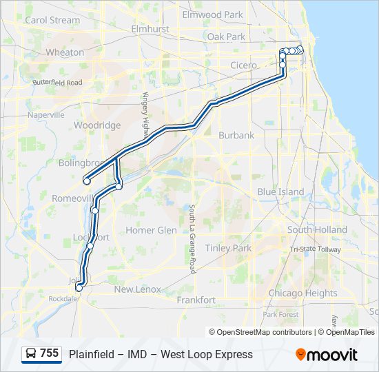 755 bus Line Map