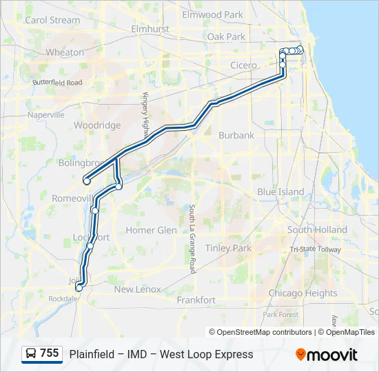 755 Bus Line Map