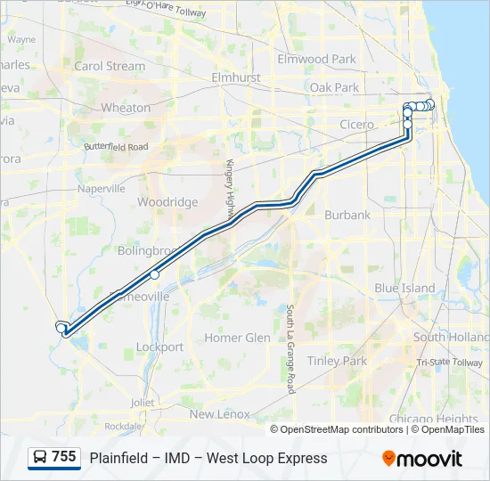 755 Bus Line Map