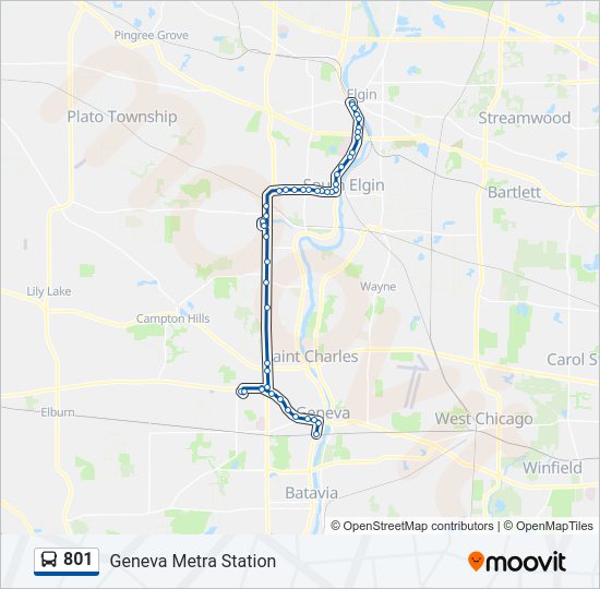 801 Bus Line Map