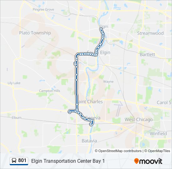 801 Bus Line Map