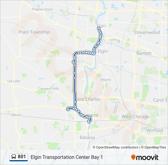 801 Bus Line Map