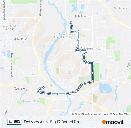 803 bus Line Map