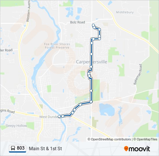 803 bus Line Map