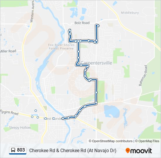 803 bus Line Map