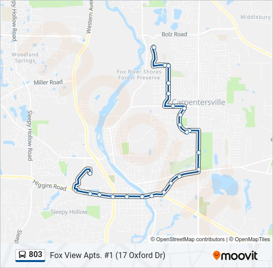 803 bus Line Map