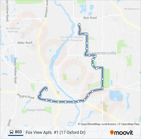 803 Bus Line Map