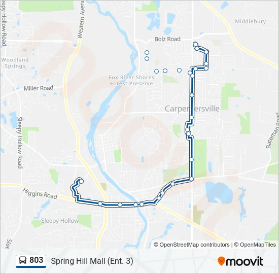 803 Bus Line Map