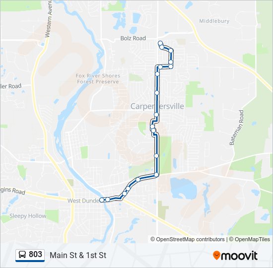 803 bus Line Map