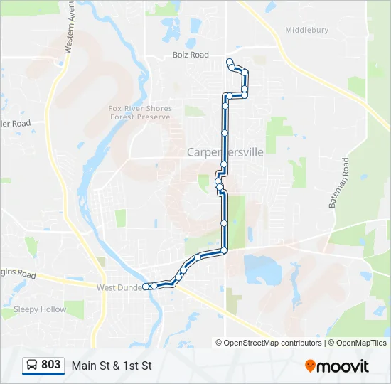 803 Bus Line Map