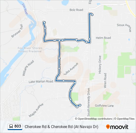 803 bus Line Map