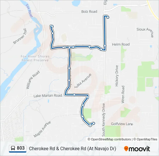 803 Bus Line Map