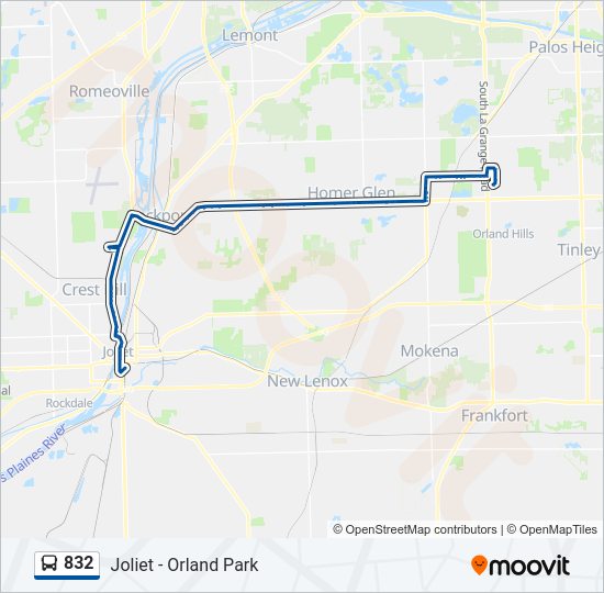 832 Bus Line Map