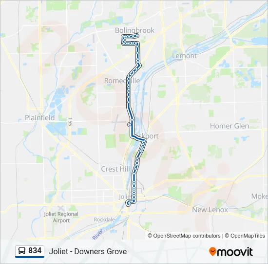 834 Bus Line Map