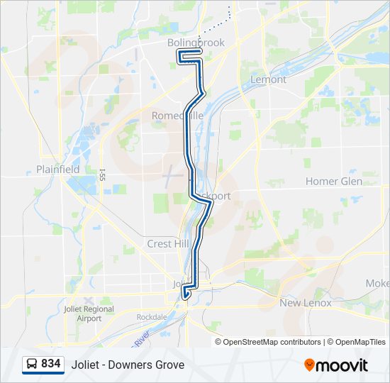 834 Bus Line Map