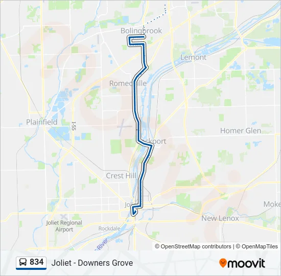 834 Bus Line Map
