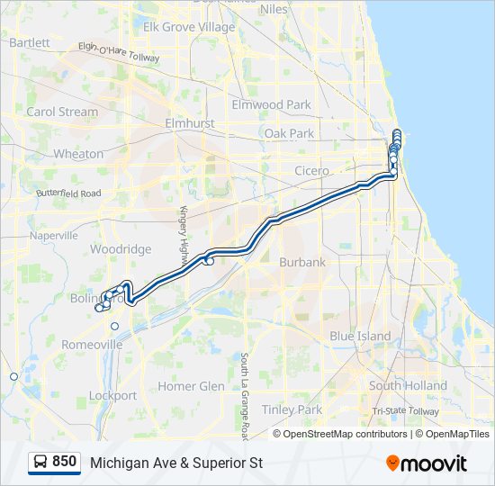 850 Bus Line Map