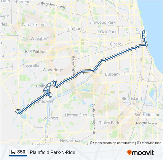 850 Bus Line Map