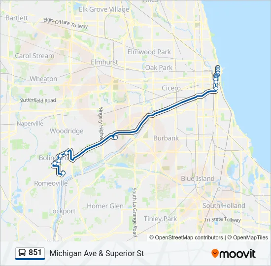 851 Bus Line Map