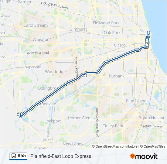 855 bus Line Map