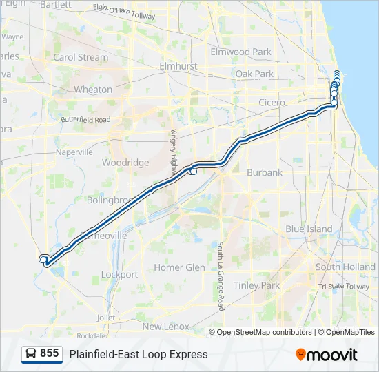 855 Bus Line Map