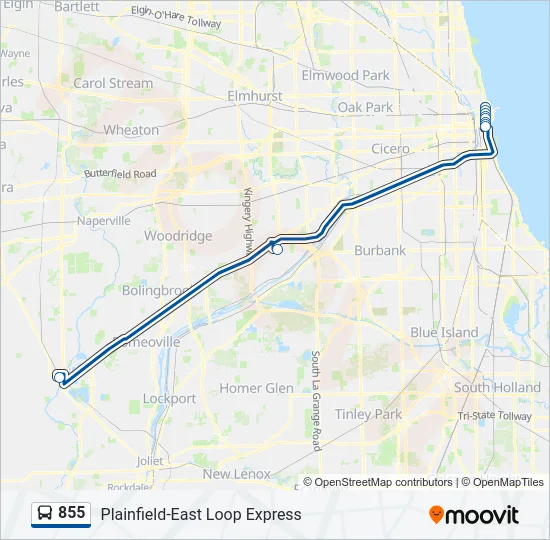 855 Bus Line Map