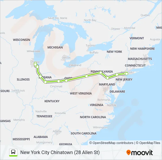 FLIXBUS N2640 Bus Line Map