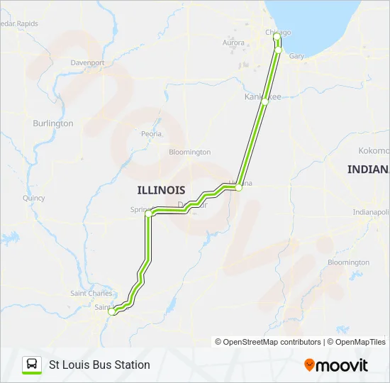 FLIXBUS N2521 Bus Line Map