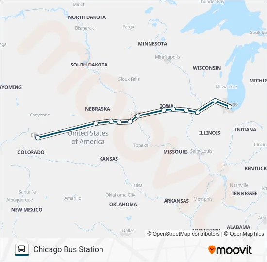 GREYHOUND US0123 Bus Line Map