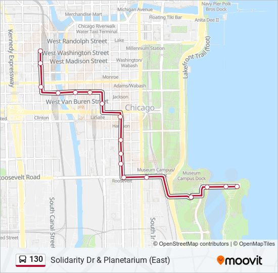 130 bus Line Map